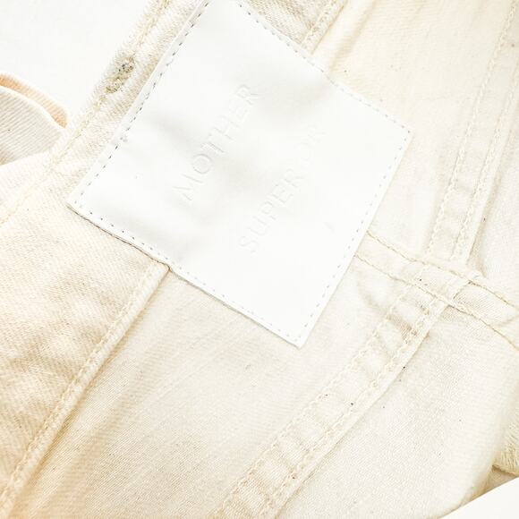 Mother Superior The Hustler Patch Pocket Flood Natural Cream Denim Jeans Size 25 - Picture 6 of 10
